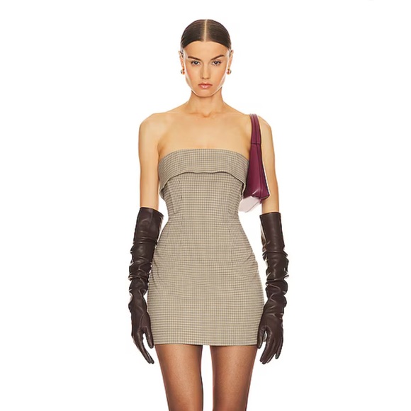 Helsa Dresses & Skirts - HELSA Plaid Mini Suit Dress in Cafe Plaid